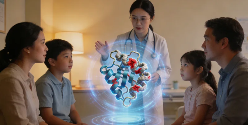 德宏州女性与遗传咨询师交谈场景