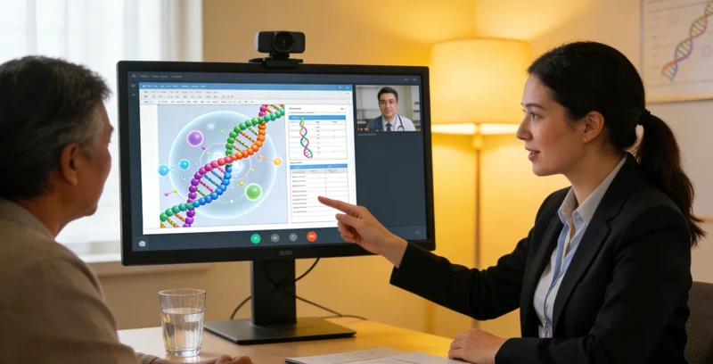 凉山州女性在诊室进行遗传咨询