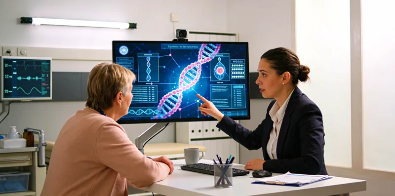 漳平医生在诊室为家庭解读基因检