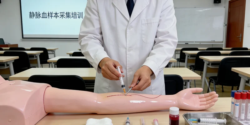 茫崖护士为儿童进行静脉血采样用