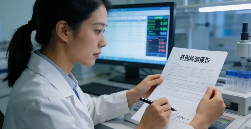 神木市民查看基因检测报告与医生