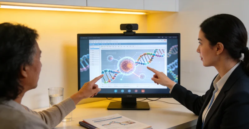 塔城家庭与医生讨论基因检测结果