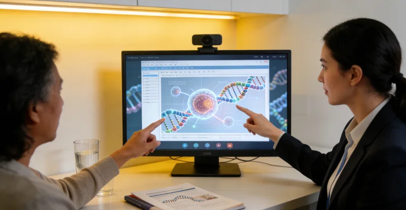 同江遗传咨询师与女性咨询者亲切