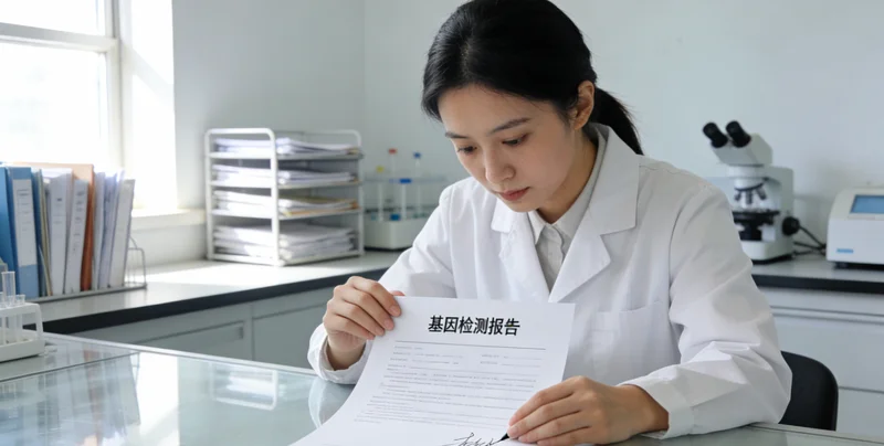 武汉医生在电脑前解读基因检测报