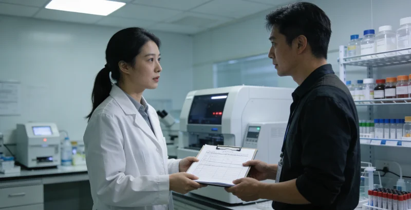 遵义女性在医生指导下审阅报告思