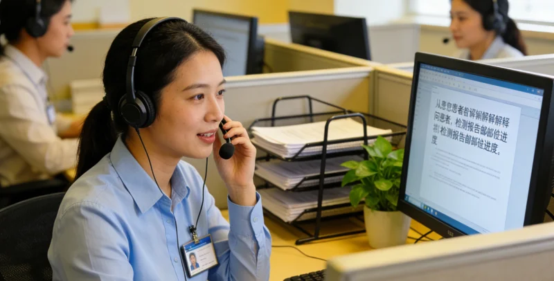 广元女士在医生指导下查看BRC