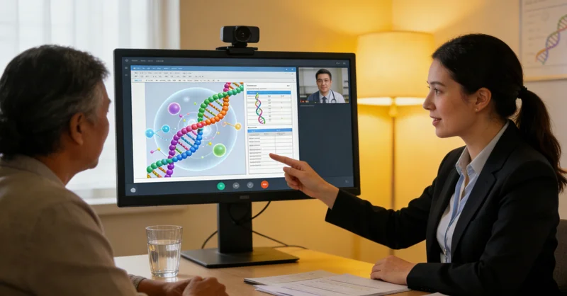 合山遗传咨询师与女性咨询者交谈