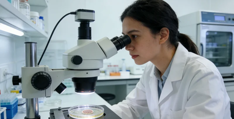 西安医院医生为儿童进行眼底检查