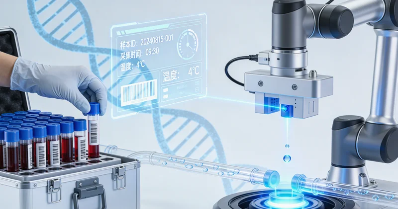 三沙护士进行静脉采血样本准备