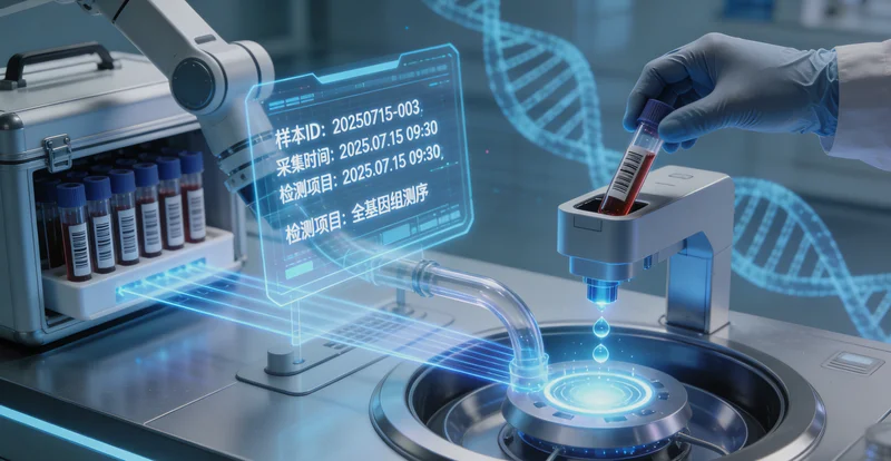 专业冷链物流车载着样本箱行驶在