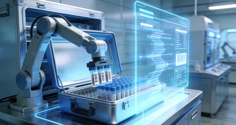 象征基因检测的DNA双螺旋结构