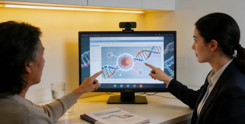 华阴患者在医院与遗传咨询医生进