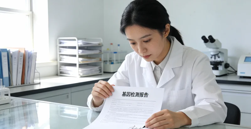 东营市民查看基因检测报告并与顾