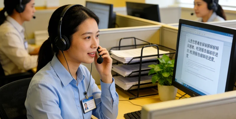 临清女性在诊所接受遗传咨询师的