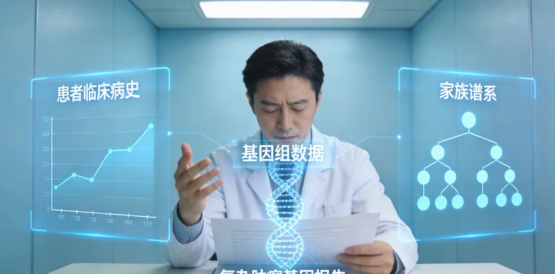 漠河家庭在咨询室接受遗传咨询师