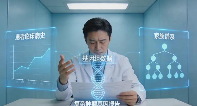 蛟河家庭与医生共同查看基因检测