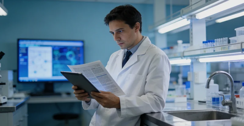基因检测实验室内部进行DNA测