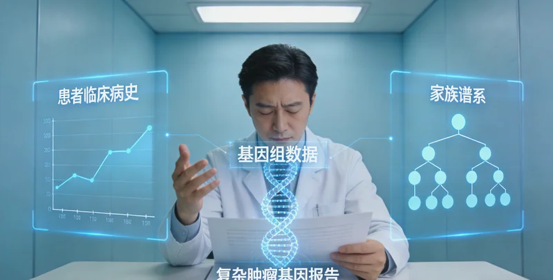 兴平家庭共同查看基因检测报告