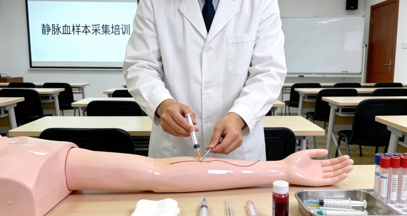 本溪医院护士进行静脉采血样本采