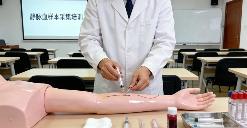 迁安护士为患者进行静脉采血用于