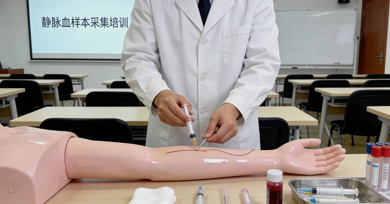 招远护士为儿童进行无痛静脉采血