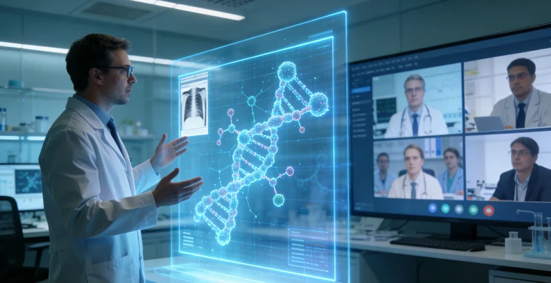 瑞安家庭在查看基因检测报告并沟