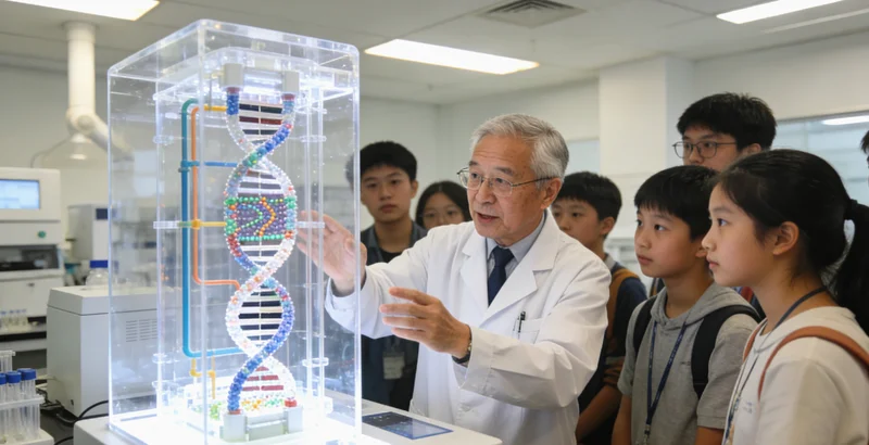 平果遗传咨询专家与家庭亲切交谈