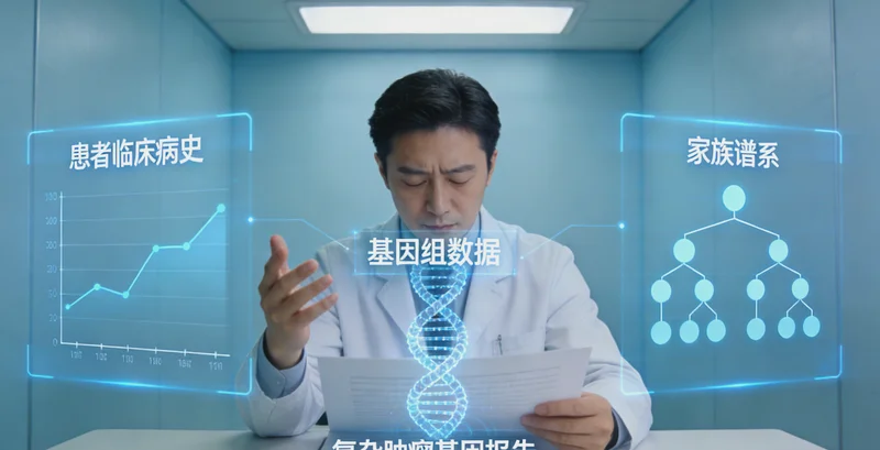 河源家庭共同查看基因检测报告与