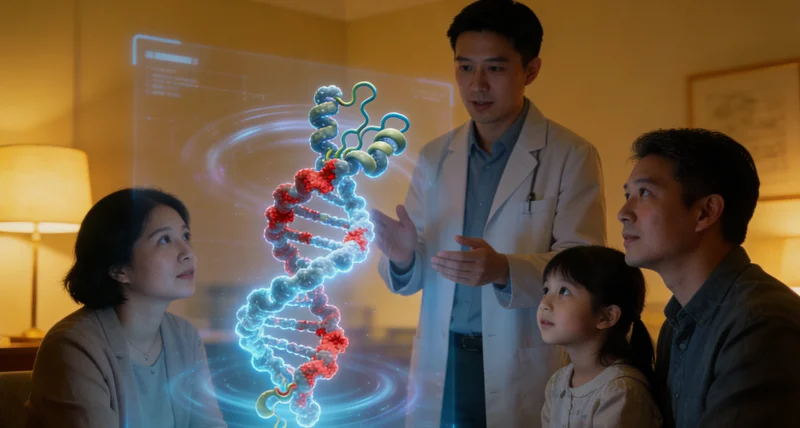 南安家庭获得健康报告后释然微笑