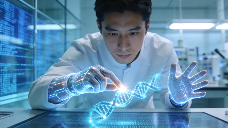 医生正向患者家属解读基因检测报告