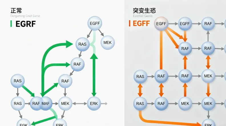 EGFR蛋白结构及常见突变位点示意图