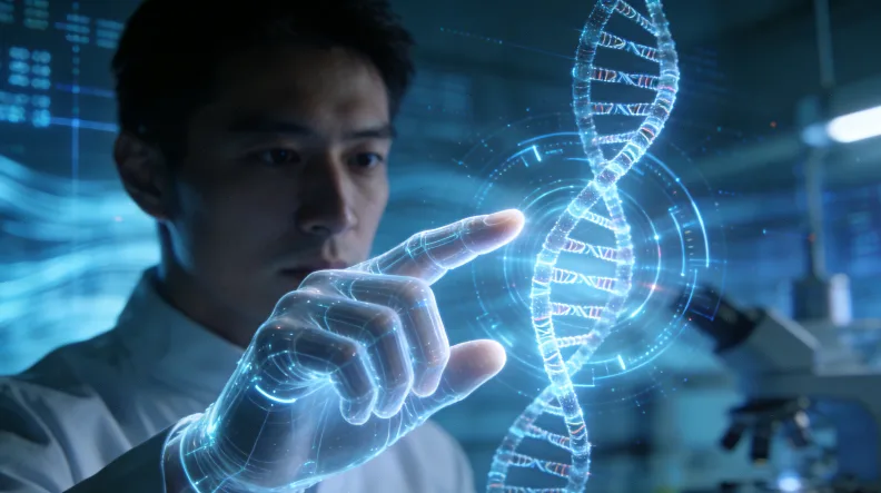 肺癌细胞与正常细胞基因对比示意图