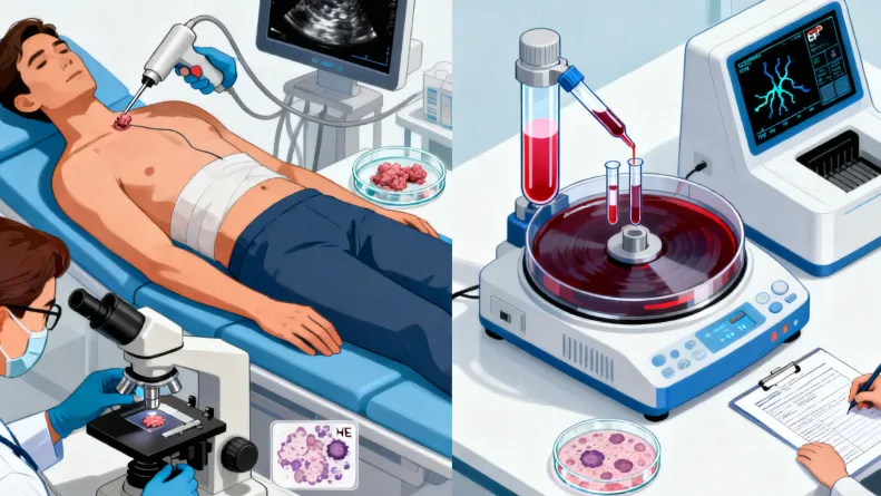 基因检测从采血到出具报告的流程卡通图解