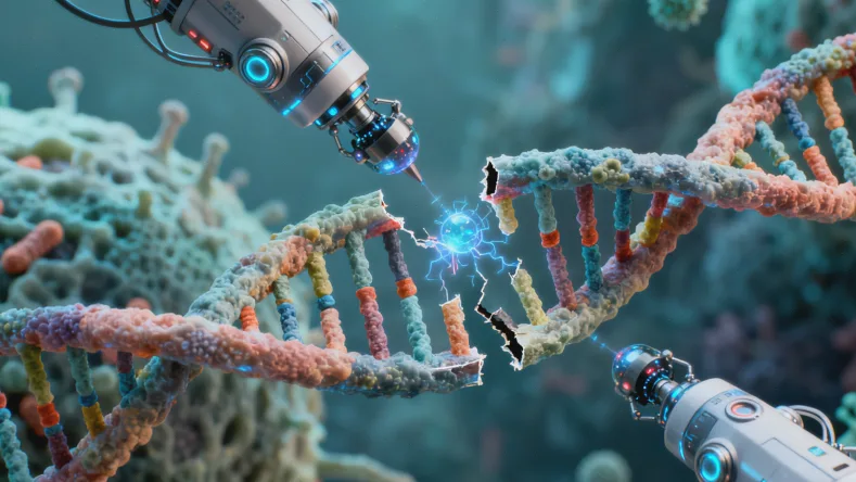 肿瘤组织切片与DNA提取过程示意图