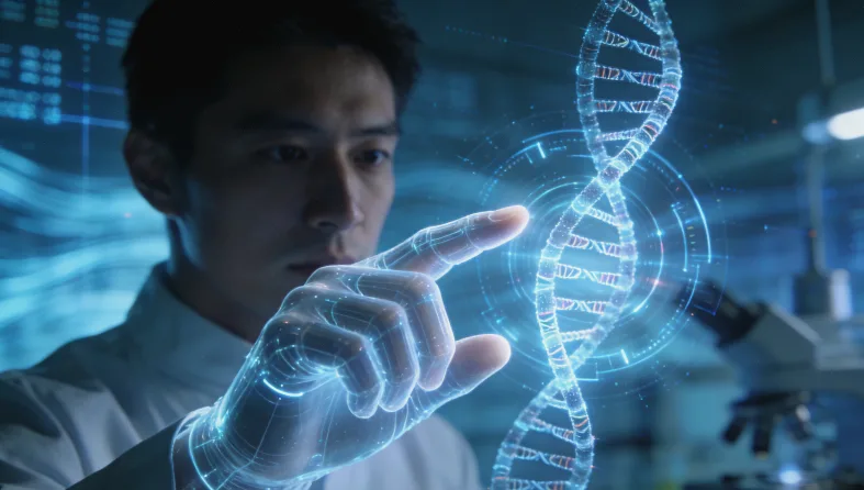 HBB基因单点突变（GAG变GTG）的分子模型图