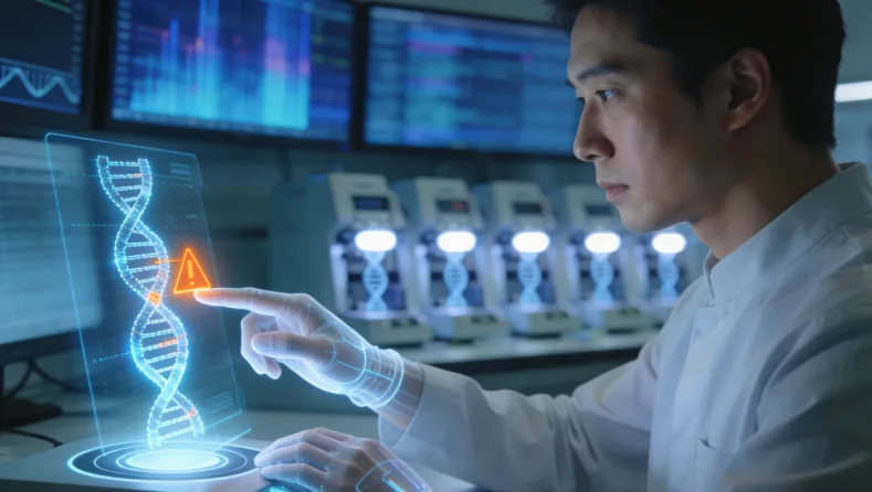 病理专家在显微镜下进行PD-L1结果判读