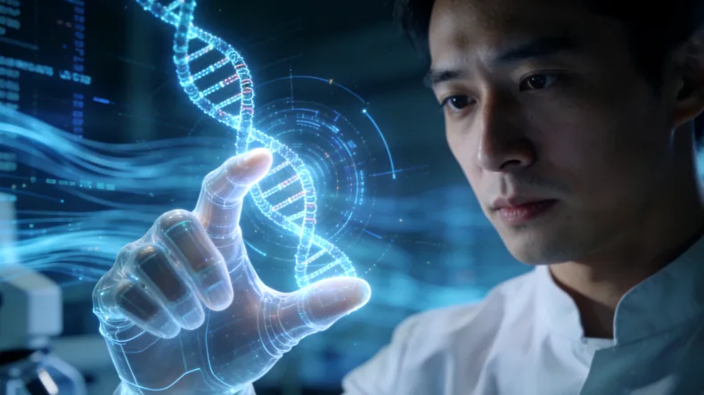 实验室技术人员进行基因测序操作