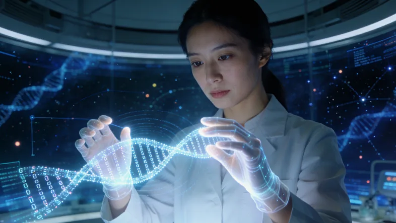 基因测序实验室内部工作场景