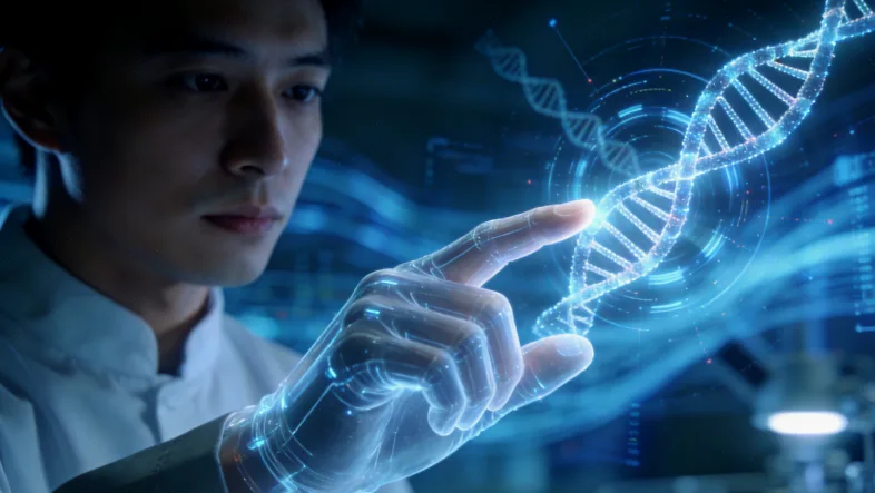 实验室人员进行基因测序操作