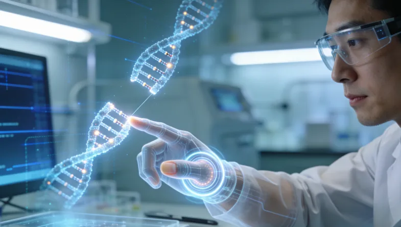 基因测序实验室内部工作场景