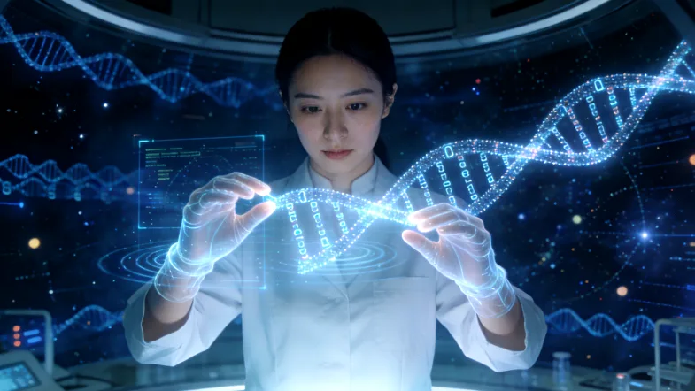 基因测序实验室工作场景