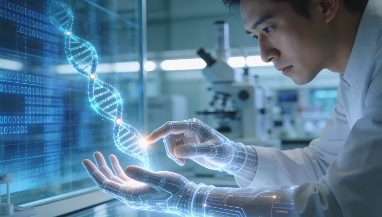 实验室人员正在进行基因测序样本制备