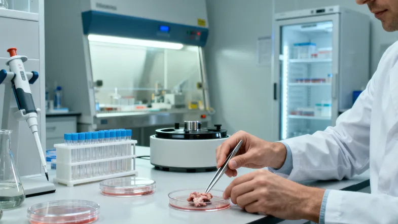 专业人员正在进行静脉血样本采集