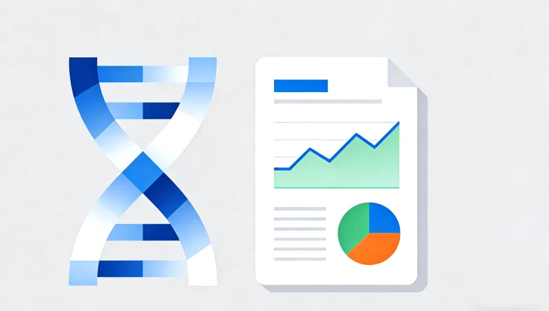 医生与患者在诊室共同查看基因检测报告