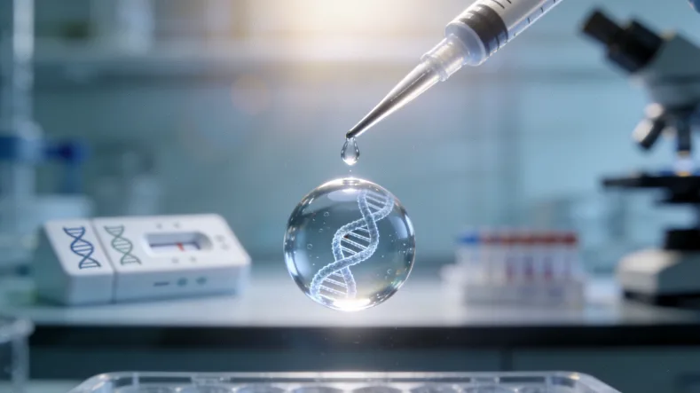 实验室人员进行基因测序操作示意