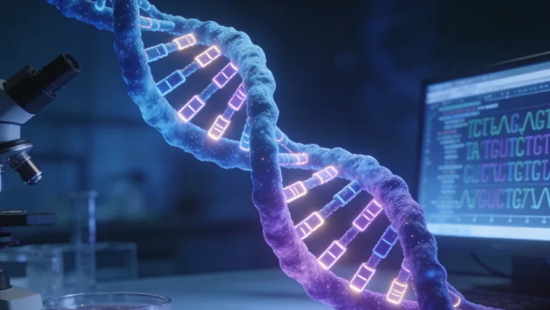 遗传咨询师正在向咨询者讲解检测流程