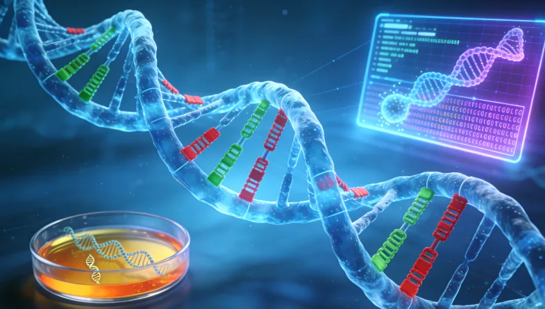 基因检测实验室内部高通量测序仪工作场景