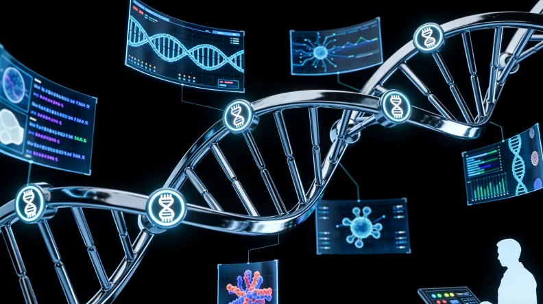 乳腺癌相关基因网络示意图