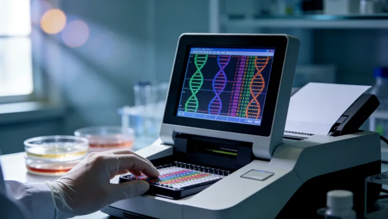 实验室高通量测序仪工作场景示意图