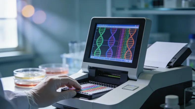 专业人员进行样本采集操作示意